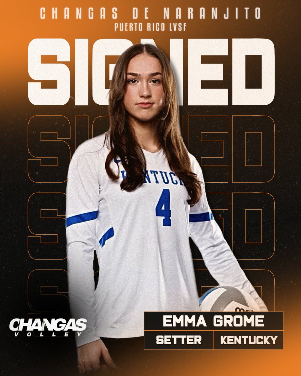 ⒼⓄⒾⓃⒼ ⓅⓇⓄ

Changas de Naranjito 🇵🇷 has announced the signing of <a href="/KentuckyVB/">Kentucky Volleyball</a> alum Emma Grome 🔥