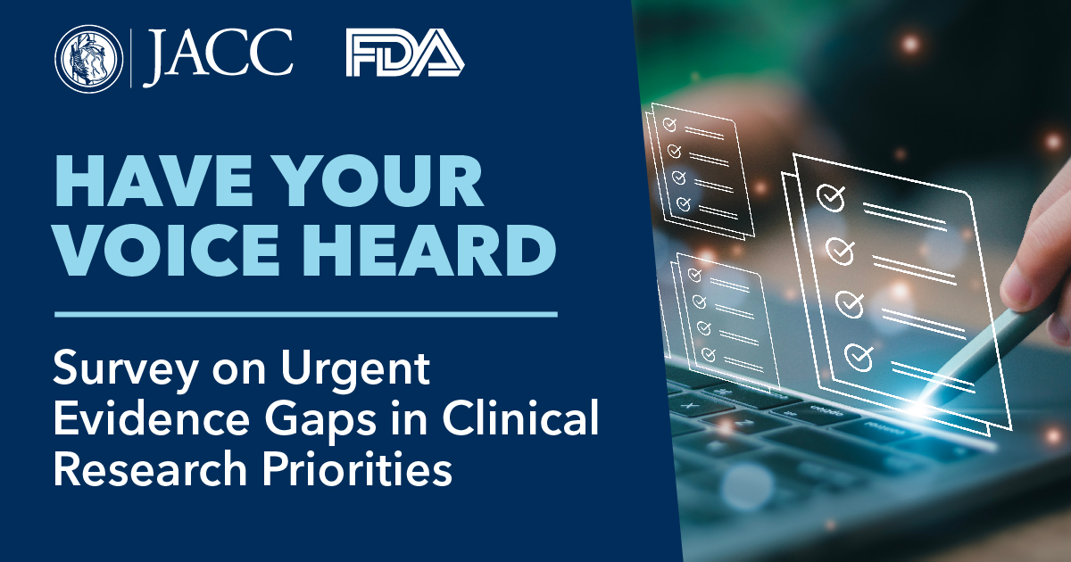 JACC Journals (@jaccjournals) on Twitter photo #JACC & <a href="/US_FDA/">U.S. FDA</a> are collaborating to identify questions and barriers clinicians face with #FDA-related products affecting CV health. Your input will guide resource development to address these gaps.
Submit comments here 👉 bit.ly/3ZOrii2
<a href="/haiderwarraich/">Haider Warraich</a> <a href="/hmkyale/">Harlan Krumholz</a> #JACC & <a href="/US_FDA/">U.S. FDA</a> are collaborating to identify questions and barriers clinicians face with #FDA-related products affecting CV health. Your input will guide resource development to address these gaps.
Submit comments here 👉 bit.ly/3ZOrii2
<a href="/haiderwarraich/">Haider Warraich</a> <a href="/hmkyale/">Harlan Krumholz</a>