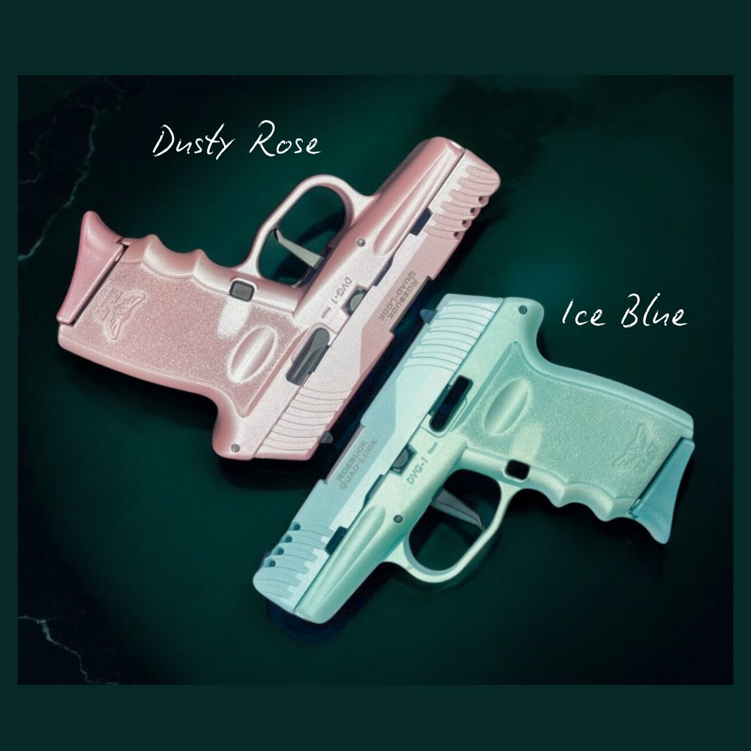 DVG-1 Metallic Ice Blue and Dusty Rose 9MM, featuring a 10+1 capacity and striker-fired precision, designed for everyday carry.