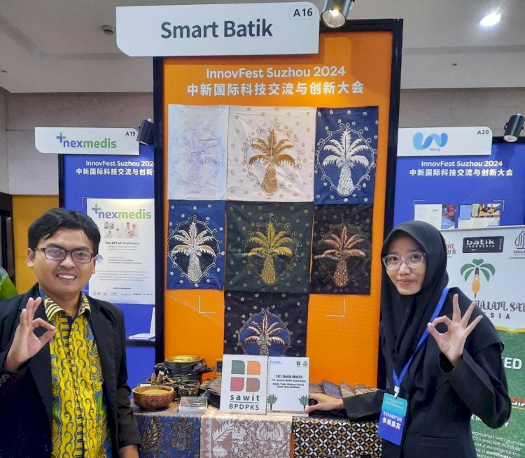 bpdp_id's tweet photo. Smart Batik Indonesia Kenalkan Batik Sawit Ramah Lingkungan pada Gelaran Innovation Festival Suzhou 2024 di China

#sawitbaik
#sawitberkelanjutan https://t.co/7DSJ8bL57X