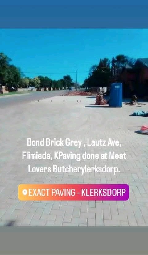 exactpaving's tweet photo. Bond Brick Grey Paving done at Meat Lovers Butchery, Lautz Ave, Flimieda, Klerksdorp. https://t.co/YIO3grS2WI