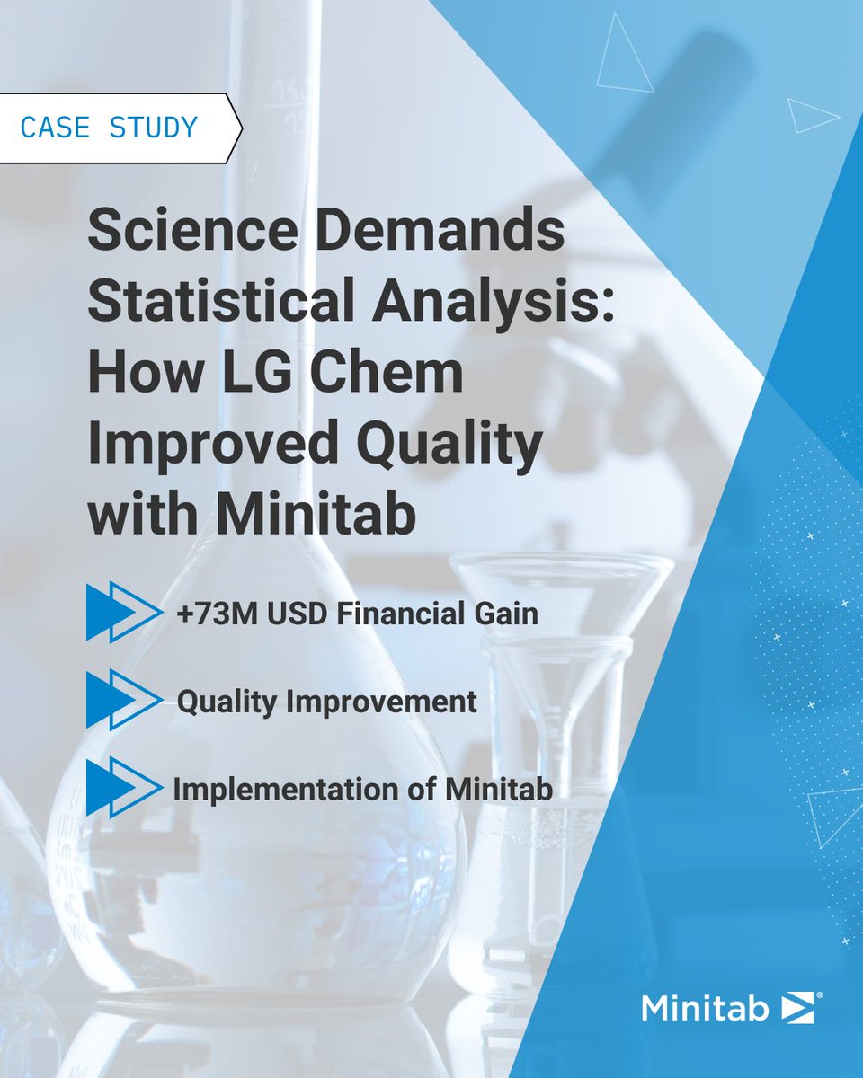 Wondering how LG Chem leveraged Minitab Statistical Software to drive a +$73M financial gain and elevate quality across their business? 📊

Read our case study to find out: hubs.ly/Q02N1J4g0 

#Minitab #LGChem #Quality #CaseStudy