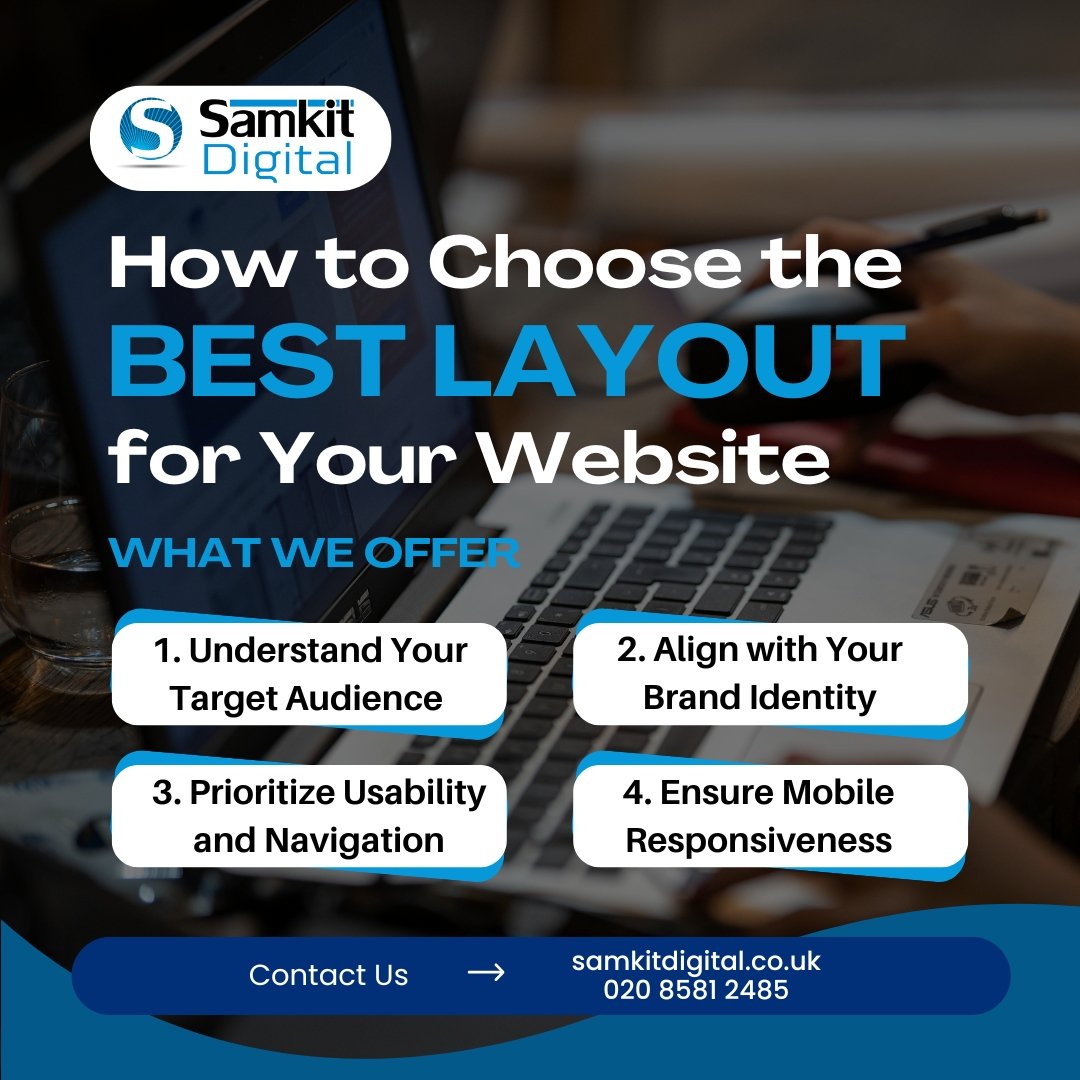 samkitdigital's tweet photo. Choosing the right layout for your website is a crucial decision that directly impacts user experience and how your brand is perceived online.  
 #WebsiteLayout #UserExperience #BrandIdentity #WebDesignTips #SamkitDigital #EngagingWebDesign #OnlineSuccess #WebsiteNavigation https://t.co/sCZ7yBbyJI