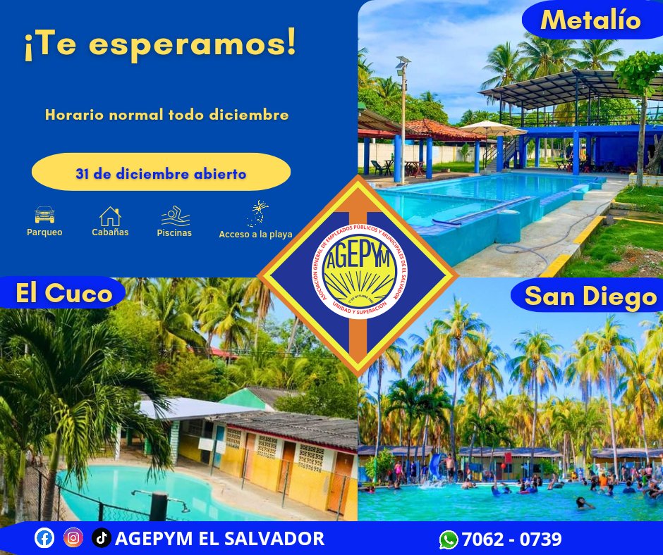 🎄🌟 ¡Es momento de tirar la toalla! 🌊🏖️

Tira la toalla en la playa, relájate y disfruta de unas merecidas vacaciones en familia en los ranchos de Agepym. ¡Es tu oportunidad para celebrar este fin de año de la mejor manera! 🎅🎁

¡Te esperamos con los brazos abiertos! 🤗