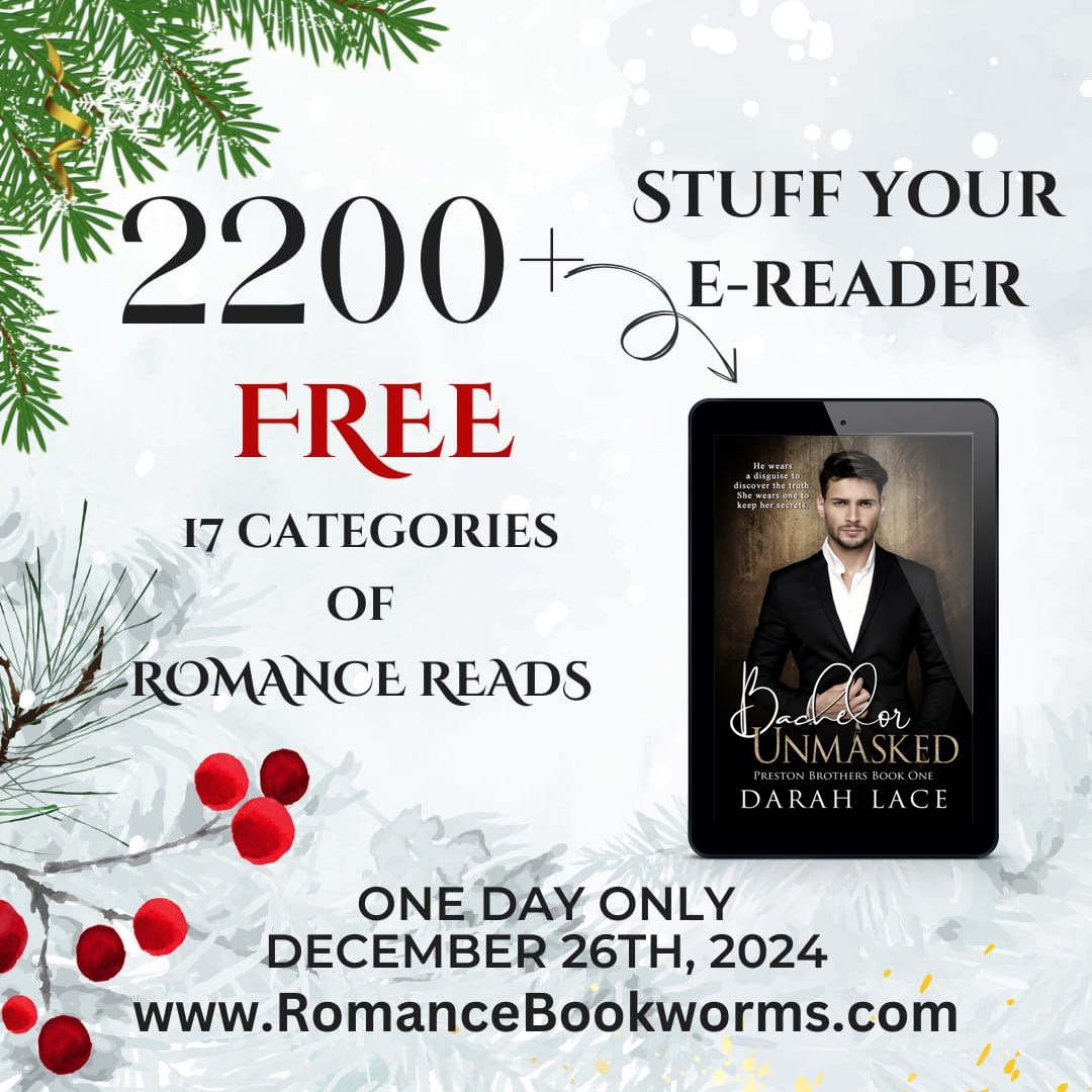 Bachelor Unmasked is free during Stuff Your eReader Day! amazon.com/dp/B00GIBSCN2
For ONE DAY ONLY, stuff your eReader with more than 2000 FREE ROMANCE READS!!! romancebookworms.com
#stuffyourkindle #romancebookworms #romancereads #freeromancereads #freebooks