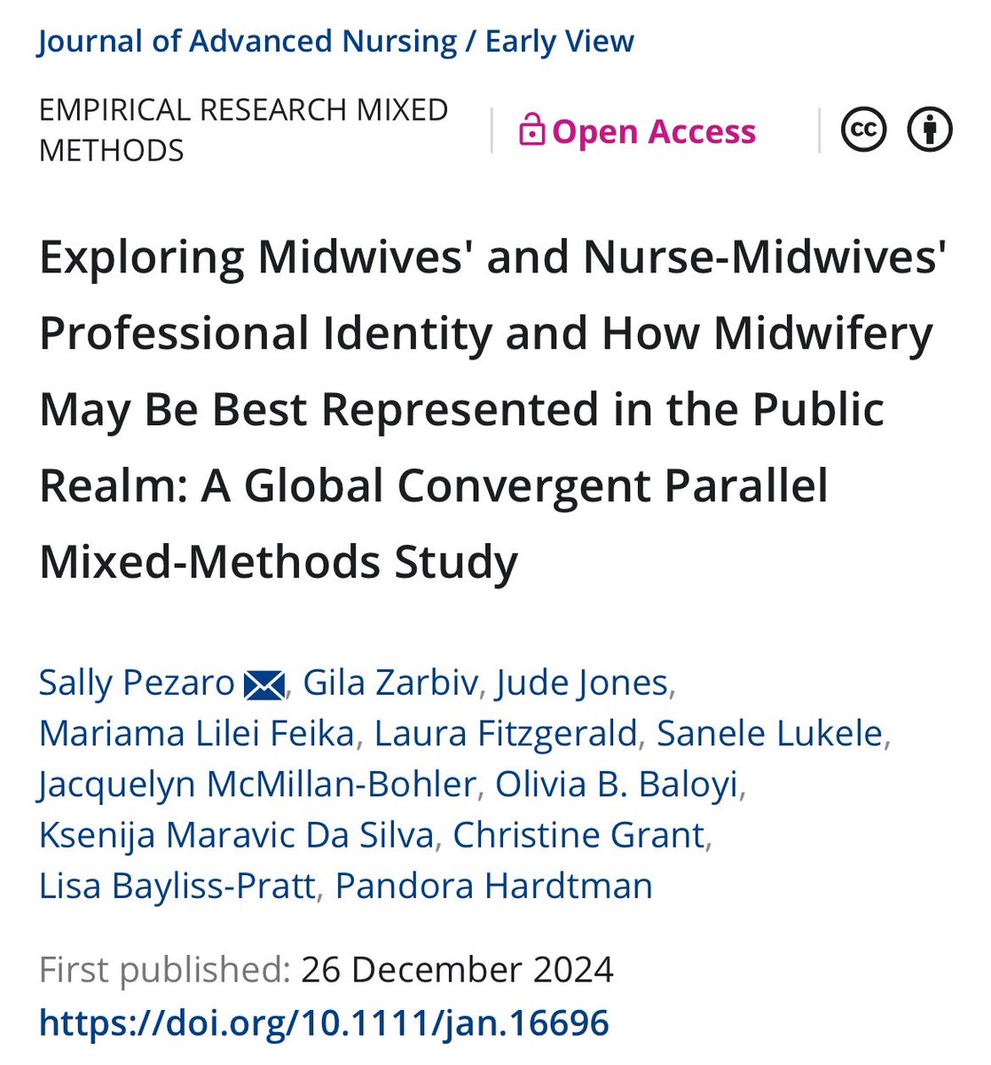 Dr Sally Pezaro PhD FRCM MSc SFHEA PgCAPHE RM (@sallypezaro) on Twitter photo Who has the highest professional identity scores? Midwives or nurse-midwives? Read our new paper to find out: doi.org/10.1111/jan.16…
<a href="/NursingNow2020/">Nursing Now Challenge</a> <a href="/dunkleybent/">Professor Jacqueline Dunkley-Bent OBE</a> <a href="/MIDIRS/">MIDIRS</a> <a href="/MidwivesRCM/">Royal College of Midwives 💙</a> <a href="/DanielaDrandic/">Daniela Drandić</a> <a href="/TorresOyarzo/">Sandra Oyarzo Torres</a> <a href="/world_midwives/">International Confederation of Midwives</a> <a href="/TPM_Journal/">ThePractisingMidwife</a> Who has the highest professional identity scores? Midwives or nurse-midwives? Read our new paper to find out: doi.org/10.1111/jan.16…
<a href="/NursingNow2020/">Nursing Now Challenge</a> <a href="/dunkleybent/">Professor Jacqueline Dunkley-Bent OBE</a> <a href="/MIDIRS/">MIDIRS</a> <a href="/MidwivesRCM/">Royal College of Midwives 💙</a> <a href="/DanielaDrandic/">Daniela Drandić</a> <a href="/TorresOyarzo/">Sandra Oyarzo Torres</a> <a href="/world_midwives/">International Confederation of Midwives</a> <a href="/TPM_Journal/">ThePractisingMidwife</a>