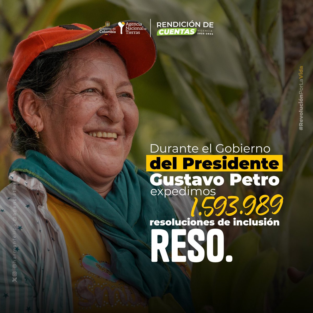 El Gobierno del Cambio avanza con justicia agraria al expedir 1.593.989 resoluciones de inclusión al Registro de Sujetos de Ordenamiento (RESO).

La #NuevaEraANT llegó con la formalización eficiente de tierras y la inclusión de los campesinos en el sistema de titulación.