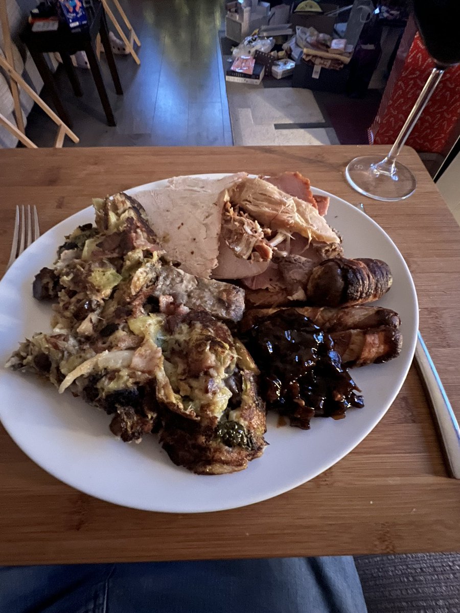 Cold Christmas meat, pickles and bubble &amp; squeak - there is no finer Boxing Day dinner !!