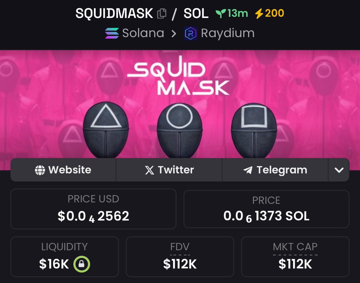 tomosakimasato's tweet image. 🚨 Scam Alert #SQUIDMASK 🚨

Disclaimer: This post is not intended as financial advice, stay safe traders.