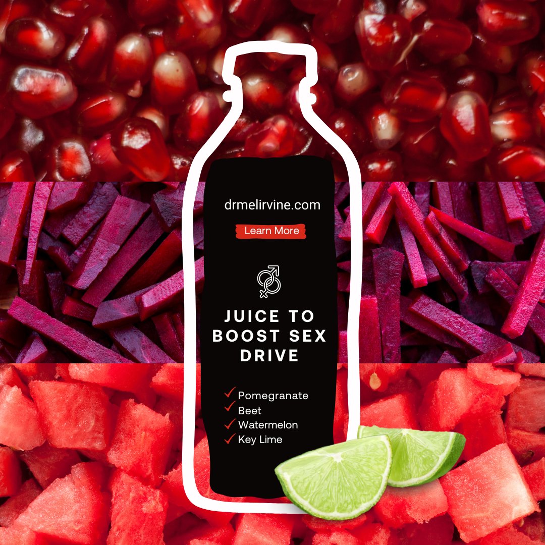 drmelirvine's tweet photo. Craving more energy and intimacy?

This refreshing juice blend is packed with powerful ingredients that can help improve your libido and circulation. ✨

Ingredients:

🍇 Pomegranate - Known for its antioxidant properties, it supports blood flow and boosts sexual health.
🍠 Beetroot - A natural stimulant that enhances stamina and energy levels.
🍉 Watermelon - Full of citrulline, which helps relax blood vessels and increase arousal.
🍋 Key Lime - High in vitamin C, it helps support your overall health and vitality.

Mix these powerful ingredients for a delicious and healthy way to turn up the heat! 🔥

#drmelirvine #libidoboost #healthyjuice #sexualwellness #energyboost