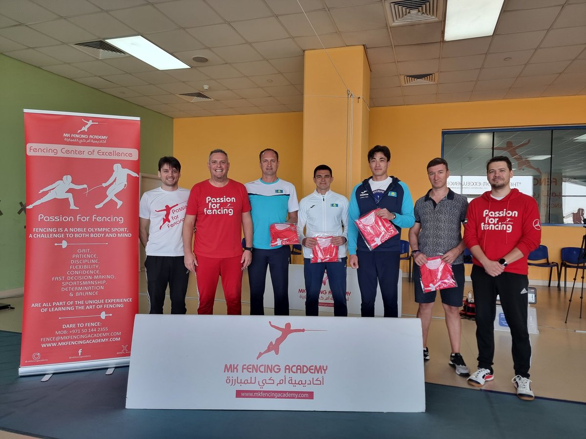 Coach Aleksandr Gorbachuk, mentor to Olympic and World Champions, led a seminar at MKFA. Insights from Ruslan Kurbanov (2024 WC silver medalist) &amp; Yerlik Setray enhanced the event. Striving for excellence in Epee fencing! #FencingUAE #MKFencingAcademy #DubaiSports #Fencing