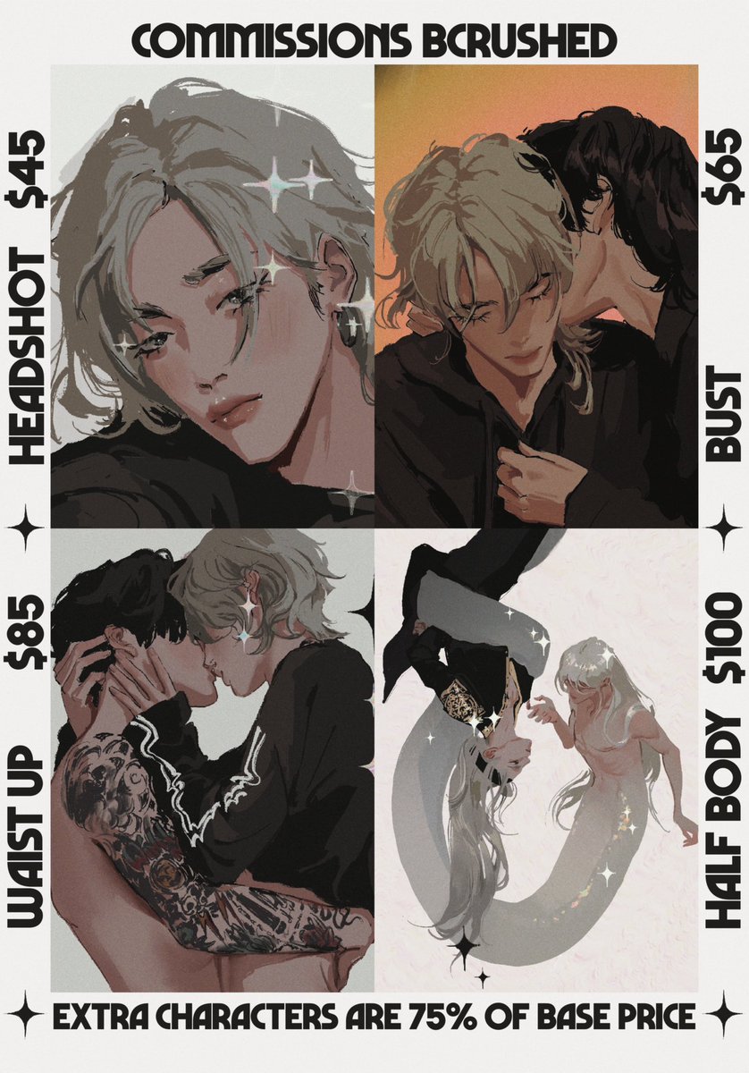 🌟☀️my соmms are орen🌙🌟 

i’ll draw:
- any fanart 
- anything k-pop related
- ocs

6 slots available: 
• headshot 
• bust 
• waist up 
• half body 

dm me if you’re interested and i’ll send you more info  

[worldwide]