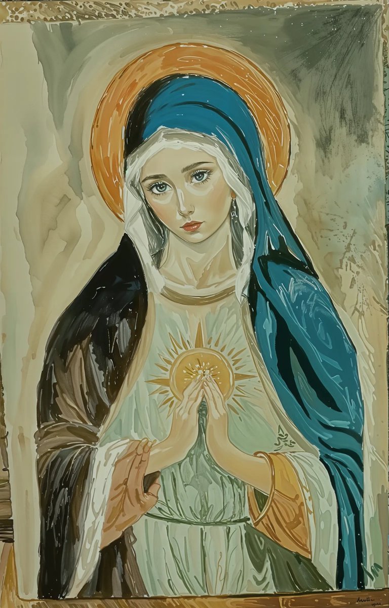 Holy nun, patroness of good and profit.