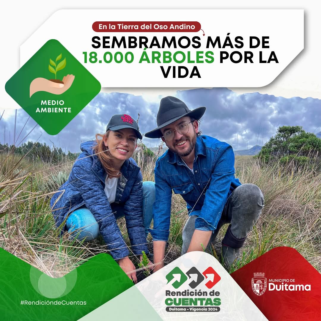 Solo para decirles, que este año, bajo nuestra alcaldía, llegamos a sembrar 19.300 árboles nativos en zona páramo. La ultima siembra fue este 24 de diciembre. 

Sobrepasamos por mucho la meta del plan de desarrollo. Seguimos trabajando. 
¡Primero Duitama!