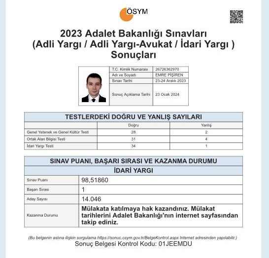 📍Baba nörofibromatoz hastası, o halde taksicilik yapıyor ve Emre’yi okutuyor.
📍Emre, AÜ Siyasal Bilgiler Fakültesi Siyaset Bilimi ve Kamu Yönetimi Bölümü’nden başarı ile mezun oluyor.
📍2021’de İdari Hakimlik Sınavı’nda Türkiye 8. si oluyor ancak mülakatta eleniyor.
📍Çalışmaya