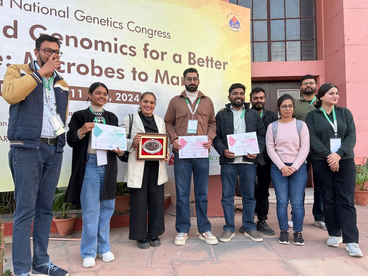 OmPankaj2's tweet image. I am happy to share that I won the Best Poster Award in the 2nd National Genetics Congress 2024, held at the IARI, New Delhi during 11-13 December 2024.
Thanks to my guide Dr Rupinder Kaur and Dr Nitika Sandhu for their guidance. @PAU_LDH @isgpb @SAgBiotech_PAU