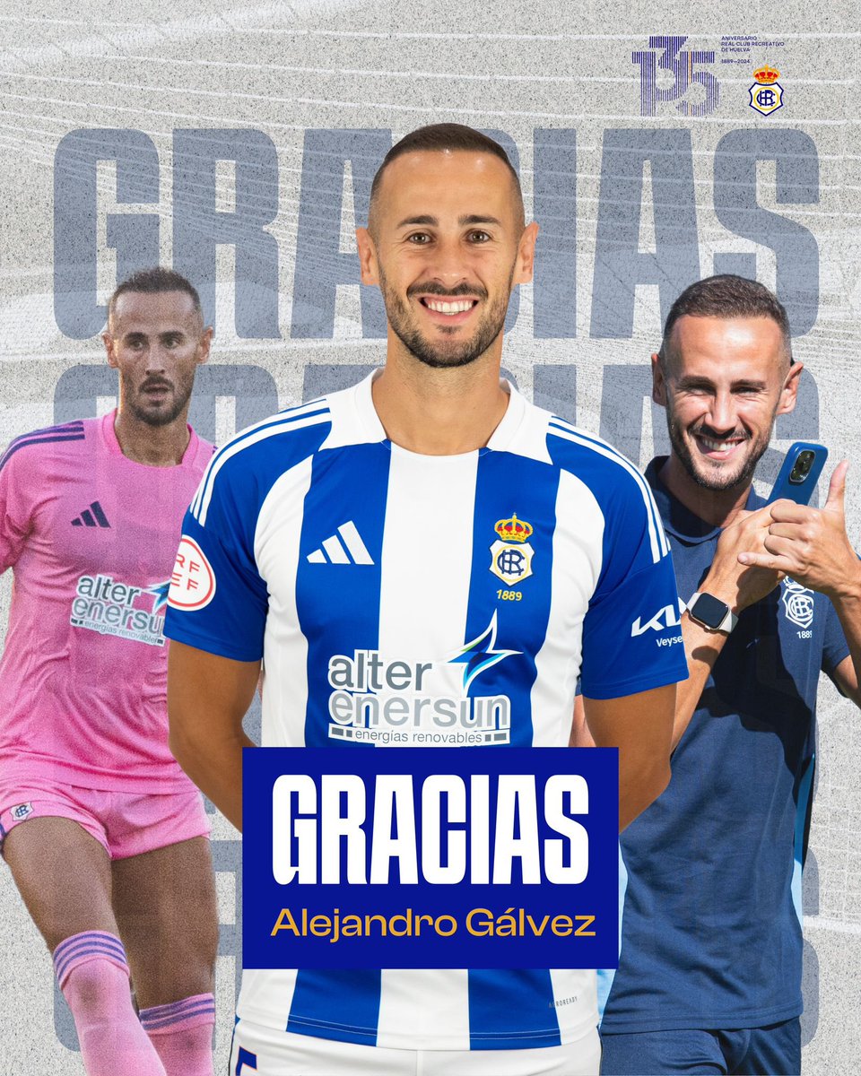 recreoficial's tweet photo. 💙🫂⚽️

El pasado sábado Alejandro Gálvez jugó su último partido con el Recreativo de Huelva. El futbolista se retira por motivos personales.

¡Muchas gracias y suerte en tu nueva etapa! 

#UnicoSiempre #DecanoDelFutbolEspañol https://t.co/SoUHmZ53hy
