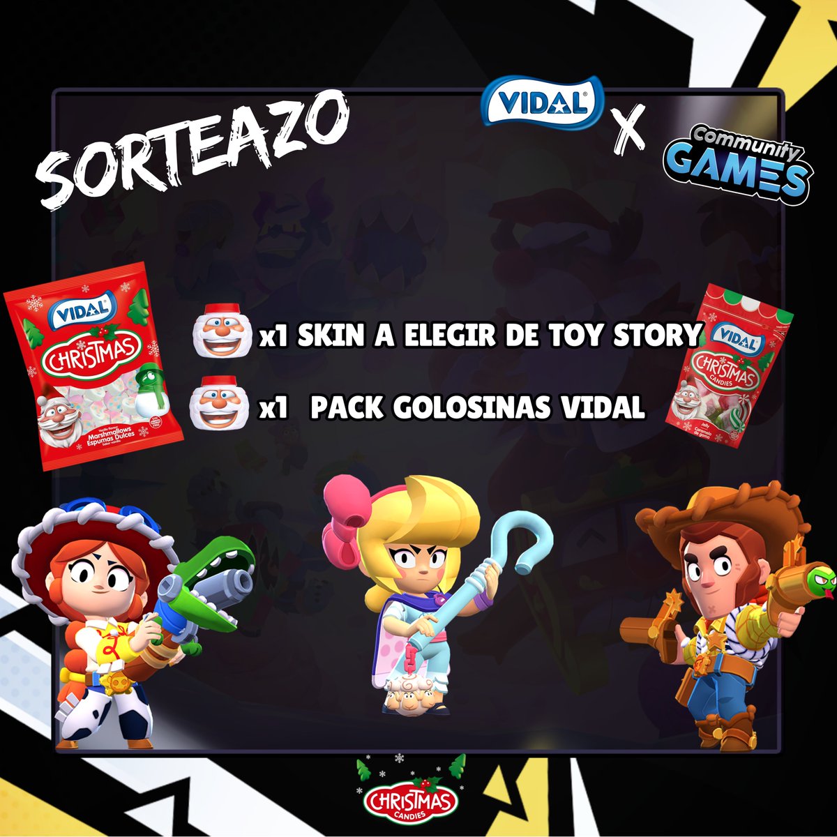 Community Games (@bscomunidad__) on Twitter photo 🎁 SORTEAZO EXPRESS🎁
🏆 x1 Skin a elegir de Toy Story (o la que queráis de navidad)
🏆 x1 Pack Golosinas
🍀 REQUISITOS:
⭐️ Dar RT
⭐️ Seguir a <a href="/Vidal_Golosinas/">Vidal Golosinas</a>
⭐️ Seguir a <a href="/TejeiroManu/">Manuel Tejeiro</a>
⭐️ Comenta un emoji
🎁 Ganadores el domingo 🎁 SORTEAZO EXPRESS🎁
🏆 x1 Skin a elegir de Toy Story (o la que queráis de navidad)
🏆 x1 Pack Golosinas
🍀 REQUISITOS:
⭐️ Dar RT
⭐️ Seguir a <a href="/Vidal_Golosinas/">Vidal Golosinas</a>
⭐️ Seguir a <a href="/TejeiroManu/">Manuel Tejeiro</a>
⭐️ Comenta un emoji
🎁 Ganadores el domingo