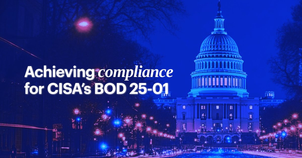 CISA's new BOD 25-01 is a game-changer for federal cybersecurity.

As the only FedRAMP In Process designated SaaS security platform, we’re updated for #M365compliance, and can help ensure SCuBA alignment: 
hubs.la/Q030Dkj20