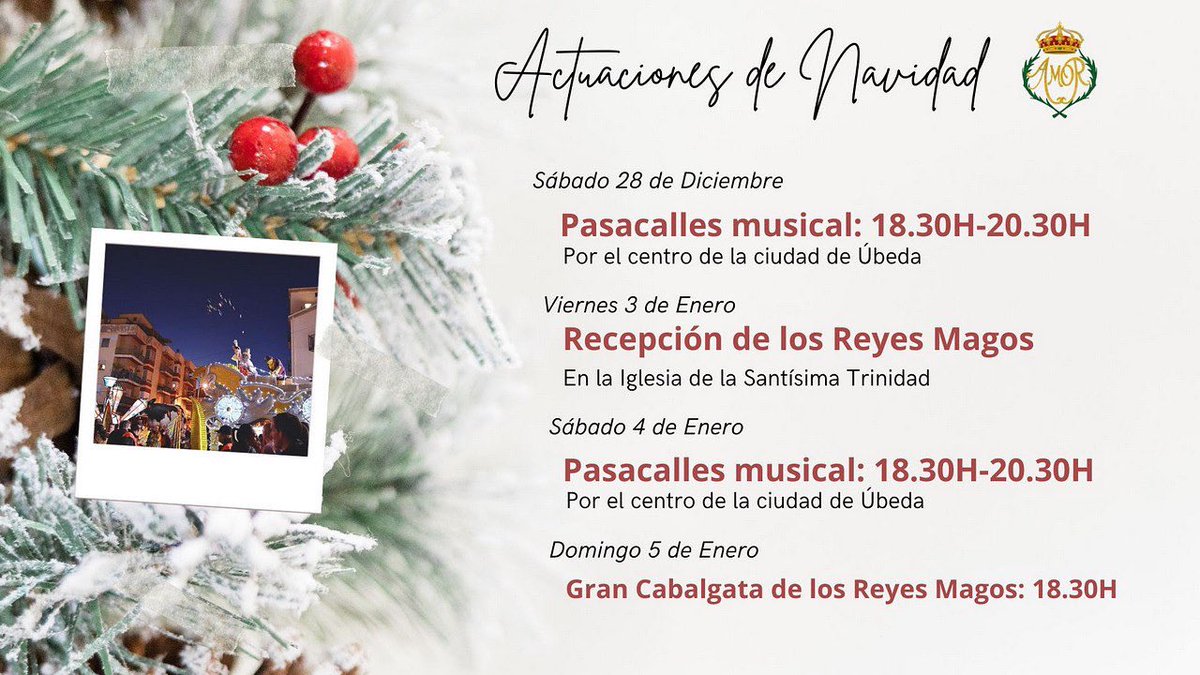 BandaAmorUbeda's tweet photo. ¿Quieres saber donde estaremos esta Navidad? 🎄❤️
Aunque sea Navidad, nosotros no paramos de hacer nuestra música. 

#LaMúsicadelAmor

💚 https://t.co/zlbbFP4ZSG