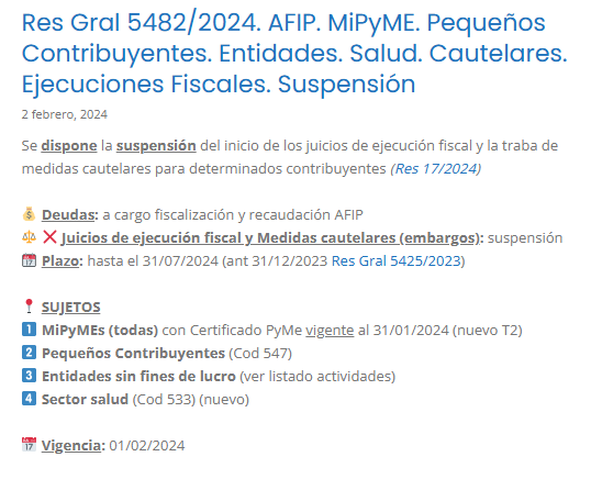 #EjecuciónFiscal #Embargos #Pymes #suspension #PRORROGA #FERIAFISCAL
💤Parece que no hay apuro en la prorrogar la suspensión (VENCE EL 31/12/2024) ya que todo Enero 2025 hay Feria fiscal y judicial....atención el LUNES 3/02/2025 (símil Feb 2024 👇)

📣Spoiler: mañana cuadros,