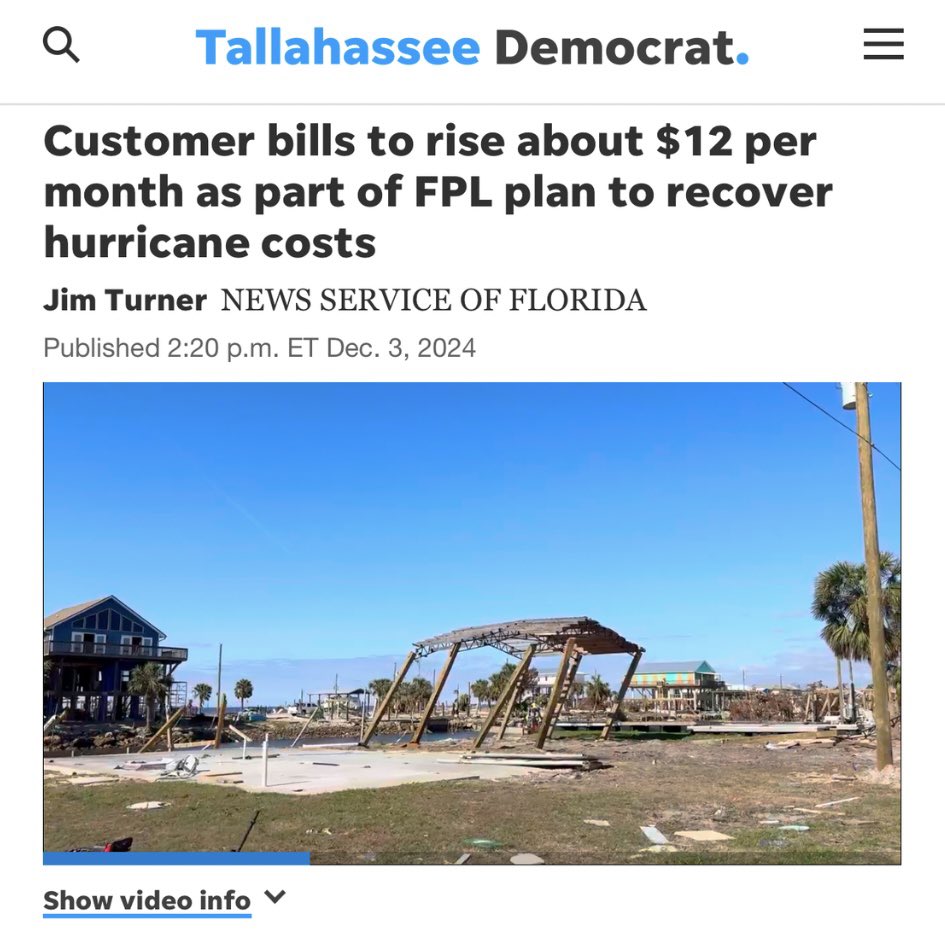 A $1.2 BILLION rate increase was once again approved by the Public Service Commission (PSC) made up entirely of the Governor’s political appointees paid $155K annually.

Last year, FPL had a net income of $4.552 BILLION, up from $ 3.701B in 2022.

Ratepayers are getting screwed.
