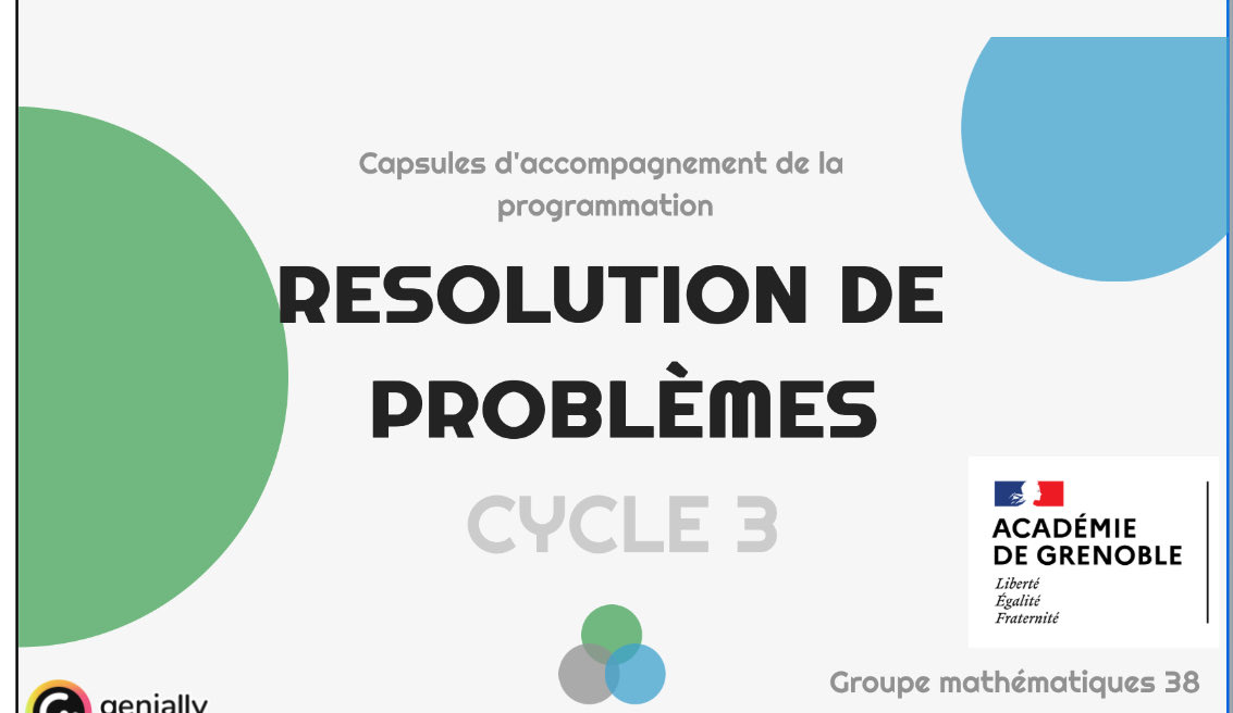 Nouveaux programmes mathématiques de cycle 2 « La résolution de problèmes arithmétiques fait l’objet d’un enseignement explicite » Voir les ressources du département #38 pour les C2 et C3 mathematiques38.web.ac-grenoble.fr/article/resolu…