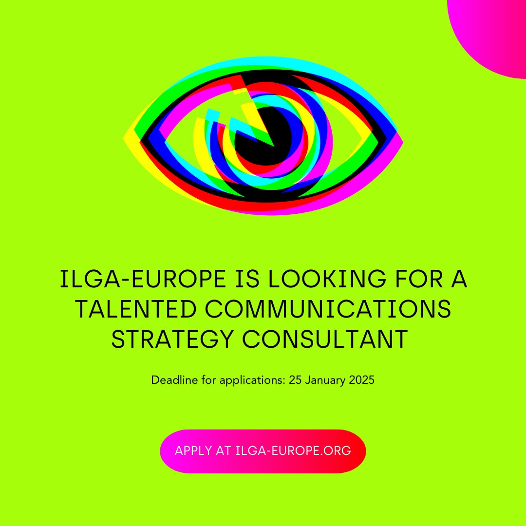 ILGAEurope's tweet image. ILGA-Europe are seeking a #Communications Consultant to create a dynamic 3-year strategy, elevating LGBTI voices and advancing equality & freedom across Europe & Central Asia. Join us! ilga-europe.org/job-opportunit…