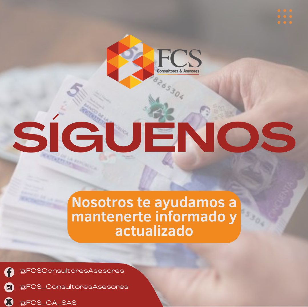 FCS_CA_SAS's tweet photo. 💰 ¡Salario mínimo 2025 confirmado!
📊 Subió un 9,54%
👷 Sin auxilio: $1.423.500
🚍 Con auxilio: $1.623.500
En FCS Consultores &amp; Asesores, te mantenemos informado y listo para actuar. ✔️
#fcs #gestióneficiente #SalarioMinimo2025 #colombia2025 https://t.co/jX3Gt0183o