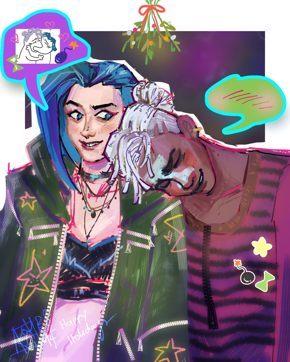 under the mistletoe. they might kiss idk ⏳💣

#TimeBomb #Jinx  #Ekko #Arcane