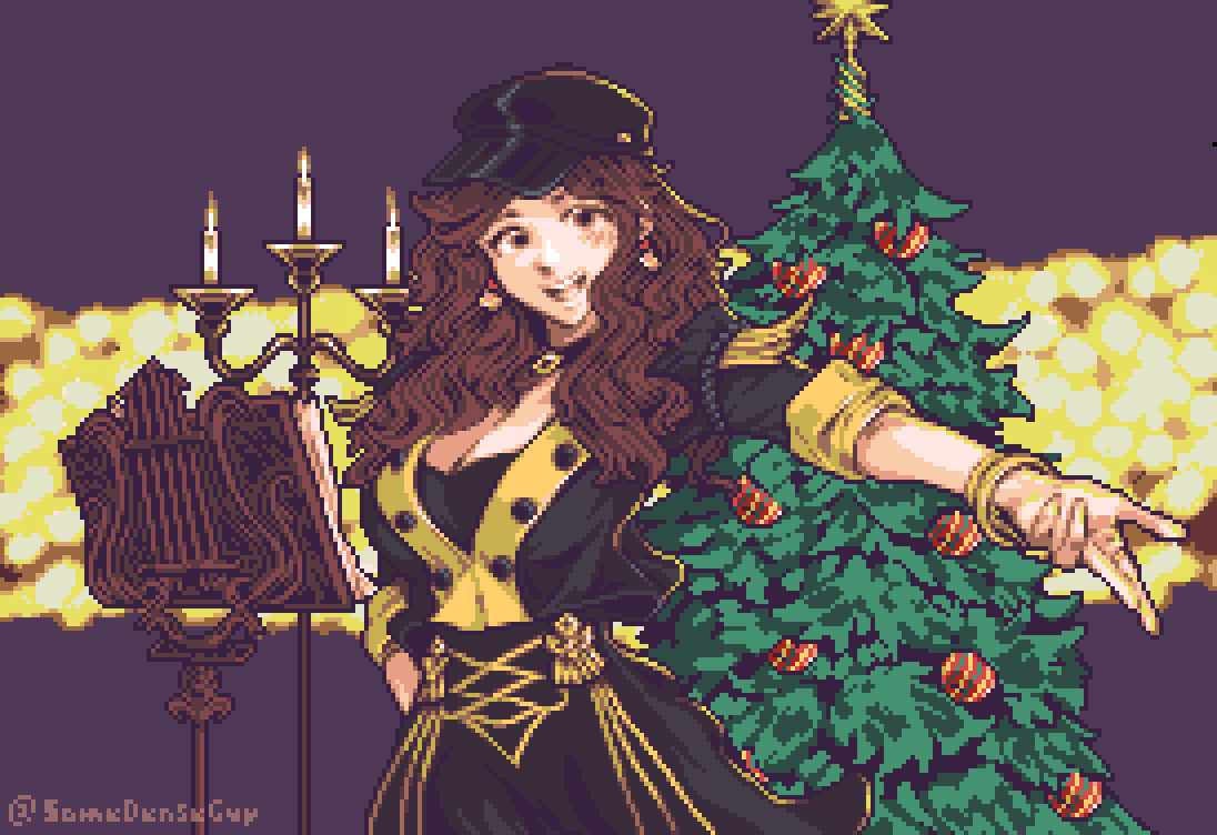 SomeDenseGuy's tweet photo. Enjoy the Holidays! 🎄✨
#FE3H #ThreeHouses #FireEmblem #FE風花雪月 #dorothea #pixelart https://t.co/1QZZQ7fO23
