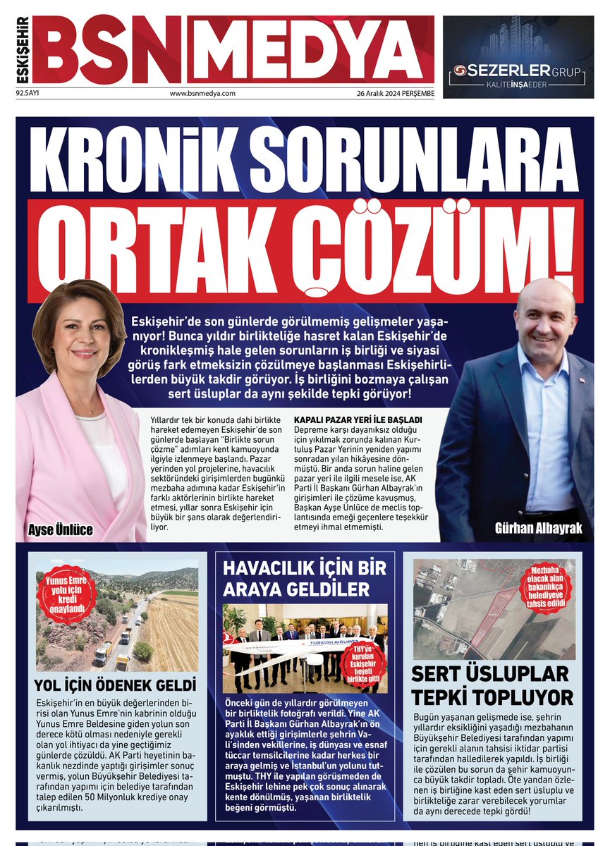 Günün öne çıkan başlıkları BSNmedya Gazete'de 
#Eskişehir #BSNmedya #BSNgazete <a href="/ayseunluce/">Ayşe Ünlüce</a> <a href="/GurhanAlbayrak/">Gürhan Albayrak</a>