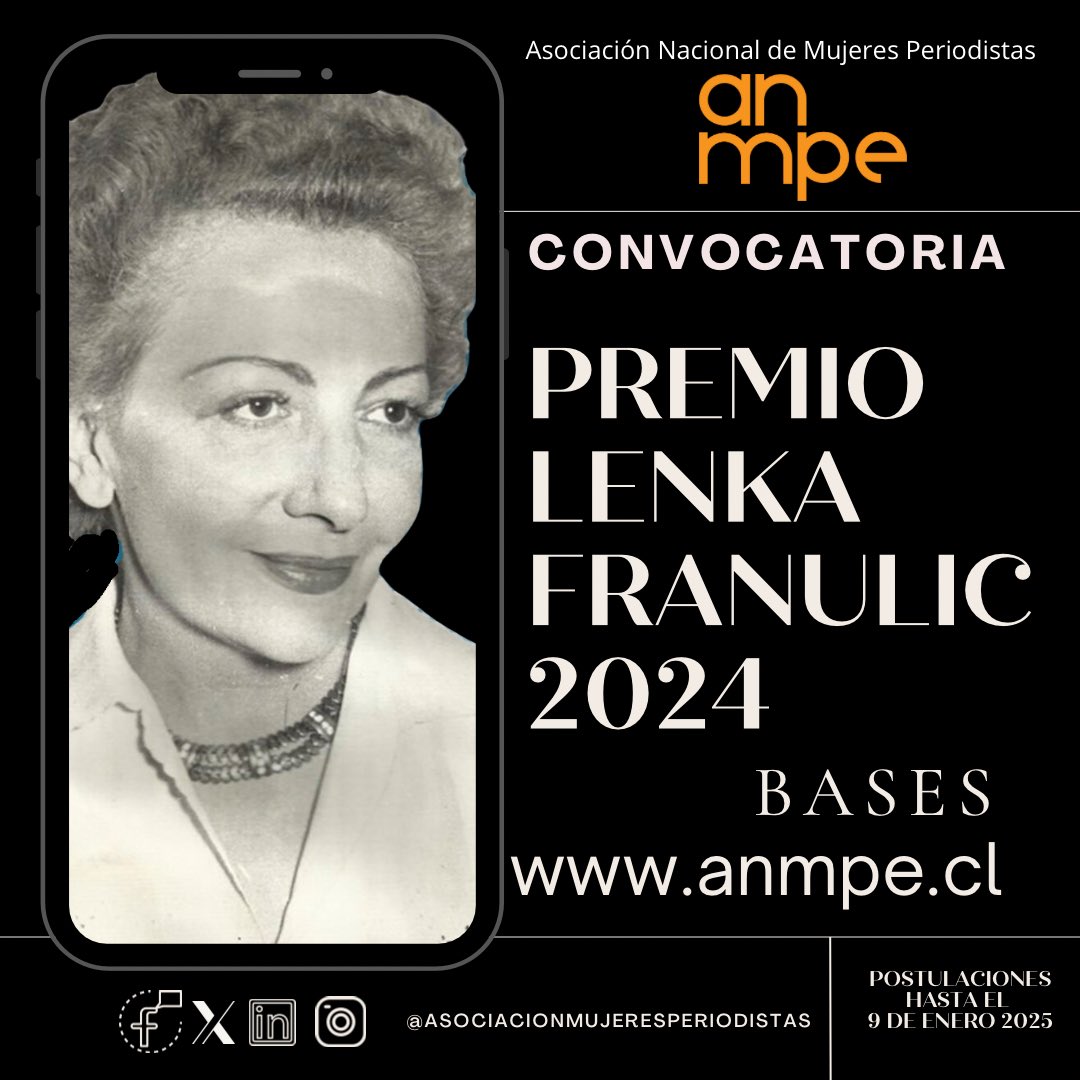Feliz Navidad! 🌲
Abrimos postulación al 🏅Premio Lenka Franulic … bases anmpe.cl/index.php/2024…
