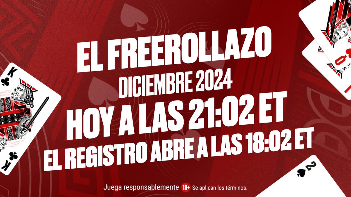Esta noche 🌙 uno de los sobrinos 🕺 se convertirá en el último campeón de #ElFreerollazo 2024. 🔚 ¿Serás tú? 🔮 

🕘 21:02 ET
✍️ El registro comienza a las 18:02 ET (no aparecerá en la app móvil 📲 hasta entonces)
🆔 3832812909
🎫 +100 tickets en juego
🔑 ADIOS2024