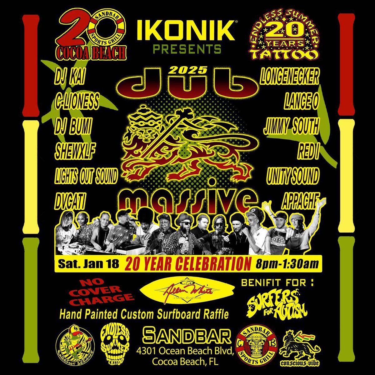 SAT JAN 18TH at Sandbar - The hottest Reggae party on the Space Coast is returning for 2025! 

buff.ly/3VOwIak