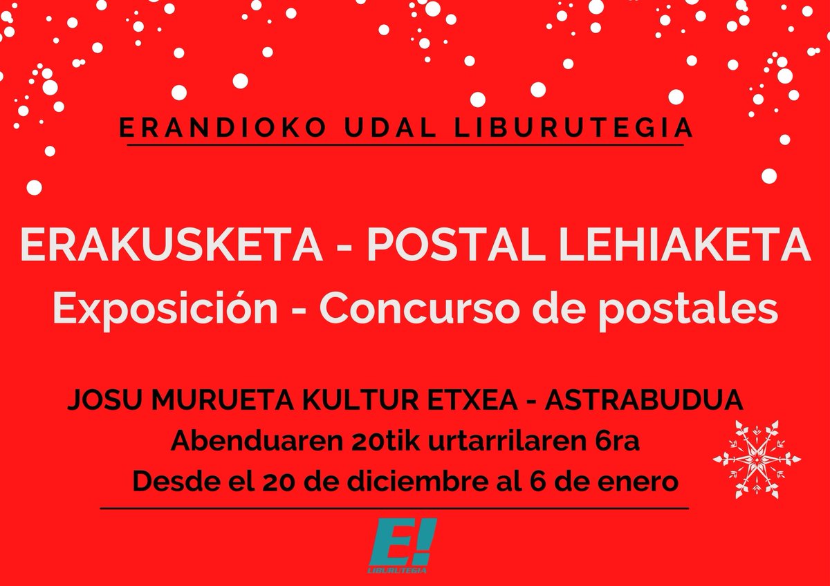 Urtarrilaren 6ra arte Postal Lehiaketara aurkeztutako irudi guztiak ikusgai egongo dira Astrabuduko Kultur etxean. Hurbil zaitez gure txikien artelanak ikustera!