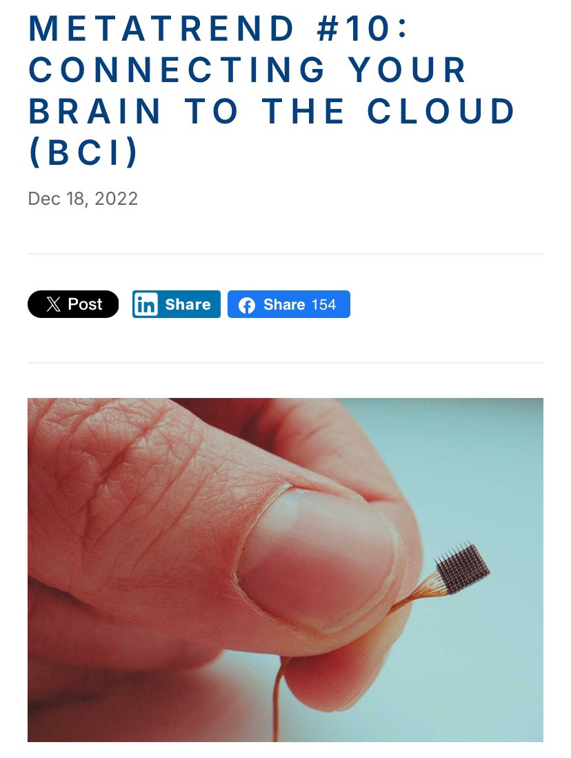 “It’s about the merger of AI and humans—human-machine collaboration through BCI technology that will enable humanity to progress and evolve to the next level”

It’s about full control of behavior. 
Is that advancing humanity? 

diamandis.com/blog/metatrend…