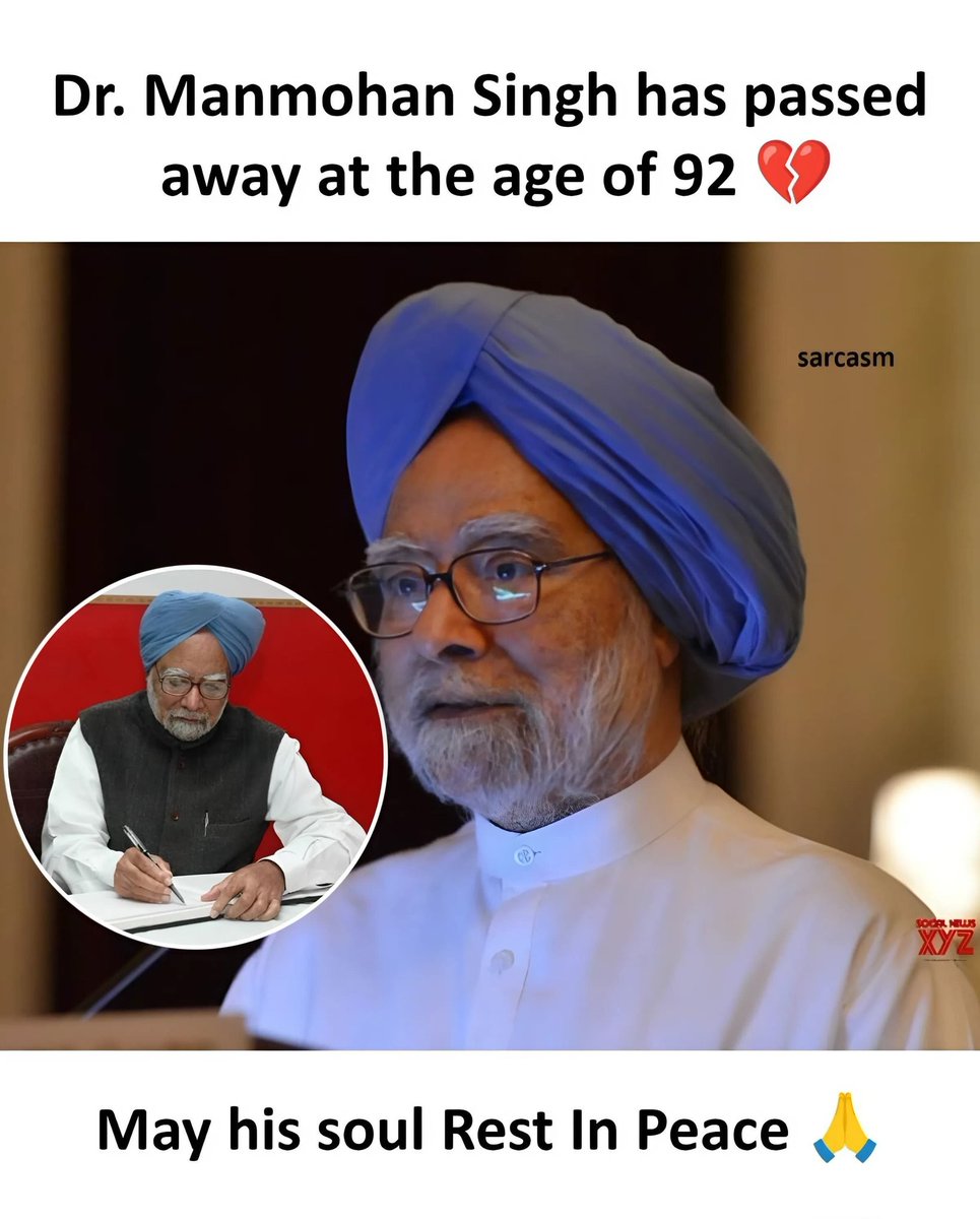 VaniyaJaydeep's tweet photo. Deeply saddened by the passing of former Prime Minister Dr. Manmohan Singh Ji. A visionary economist, distinguished academic, and seasoned statesman, his contributions shaped modern India and impacted countless lives. His legacy will endure..💐🙏
#ManmohanSingh https://t.co/ZqxBeodoML
