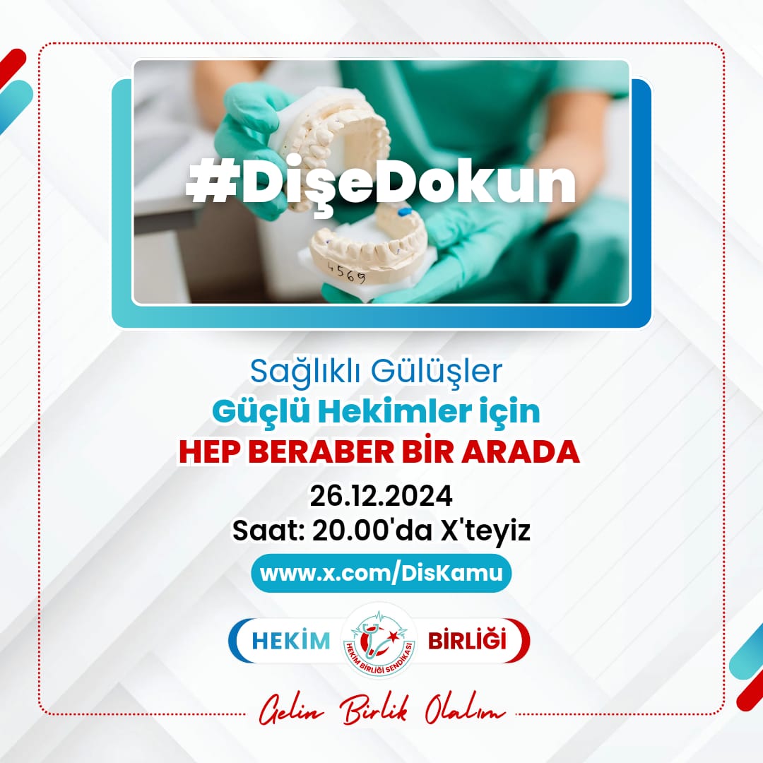 Dr.Dr. Yakup Gökhan Doğramacı (@ygdogramaci) on Twitter photo Diş hekimlerimizin yaşadığı zorlukları dile getiriyoruz!
Performans puanları ve teşvik ödemeleri gerçeklikle bağdaşmıyor.
Dört elli çalışma için yeterli yardımcı personele ihtiyaç var.
#DişeDokun
<a href="/hekim_birligi/">Hekim Birliği</a> <a href="/saglikbakanligi/">T.C. Sağlık Bakanlığı</a> <a href="/drmemisoglu/">Prof. Dr. Kemal Memişoğlu</a> <a href="/DisKamu/">KADHED(Kamu Diş Hekimleri Derneği)</a> <a href="/TDB_TDA/">Türk Dişhekimleri Birliği</a> Diş hekimlerimizin yaşadığı zorlukları dile getiriyoruz!
Performans puanları ve teşvik ödemeleri gerçeklikle bağdaşmıyor.
Dört elli çalışma için yeterli yardımcı personele ihtiyaç var.
#DişeDokun
<a href="/hekim_birligi/">Hekim Birliği</a> <a href="/saglikbakanligi/">T.C. Sağlık Bakanlığı</a> <a href="/drmemisoglu/">Prof. Dr. Kemal Memişoğlu</a> <a href="/DisKamu/">KADHED(Kamu Diş Hekimleri Derneği)</a> <a href="/TDB_TDA/">Türk Dişhekimleri Birliği</a>
