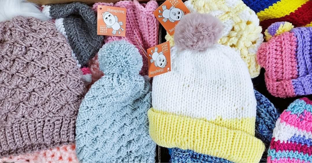 Thanks to your donations, these hats are warming the heads of kids with cancer in Columbus, OH, Cleveland, OH, and Wauwatosa, WI. <a href="/CancerSupportHQ/">Cancer Support Community</a> <a href="/UHRainbowBabies/">UH Rainbow Babies</a> <a href="/childrenswi/">Children's Wisconsin 🏥</a>