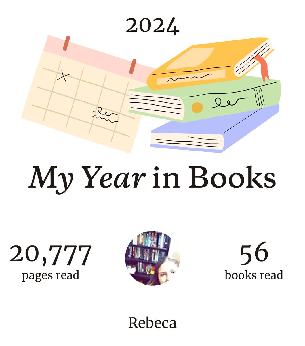 RebeSnt's tweet photo. This year, I read 56 books! That’s 12 more than last year! https://t.co/kkBc5yDC4f