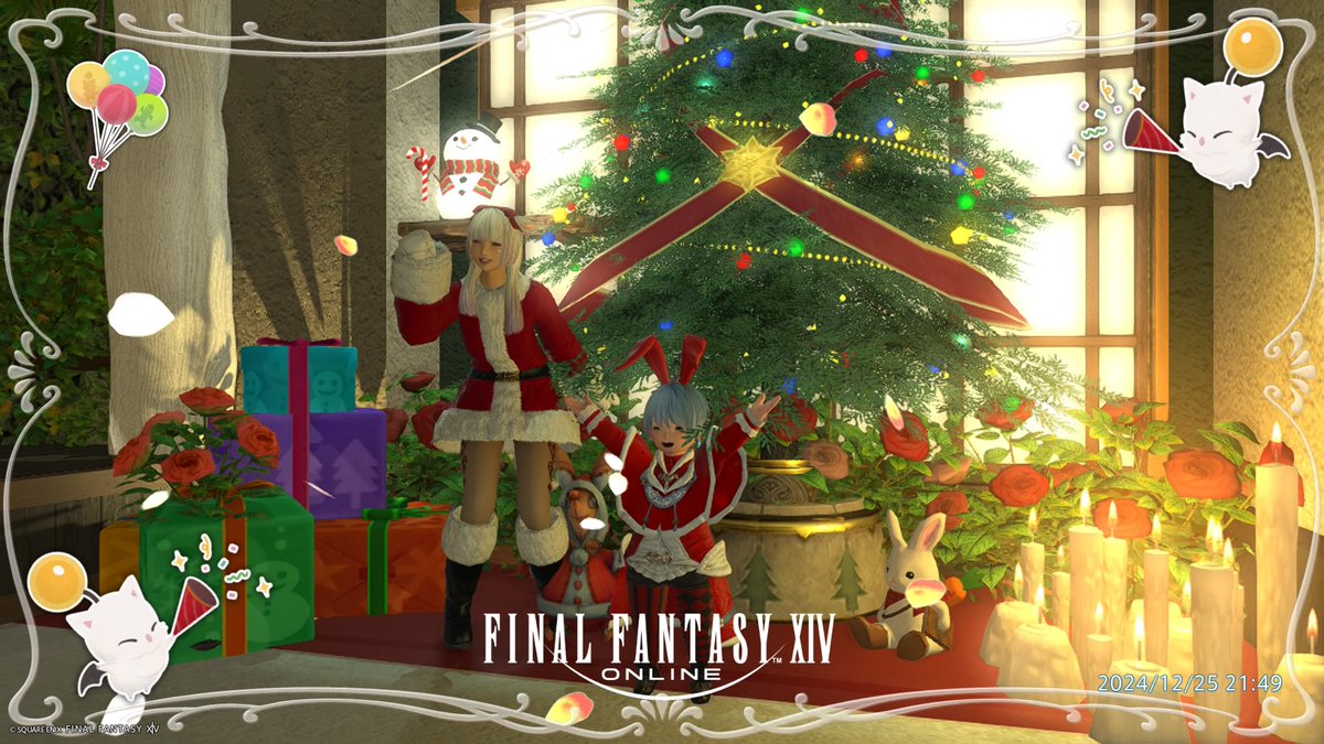 0130Nya's tweet photo. ぐれんちゃんとメリクリー🎉✨😆✨🎊
#FF14 ハウジング
#FF14クリスマス https://t.co/kFEXgD6DDz