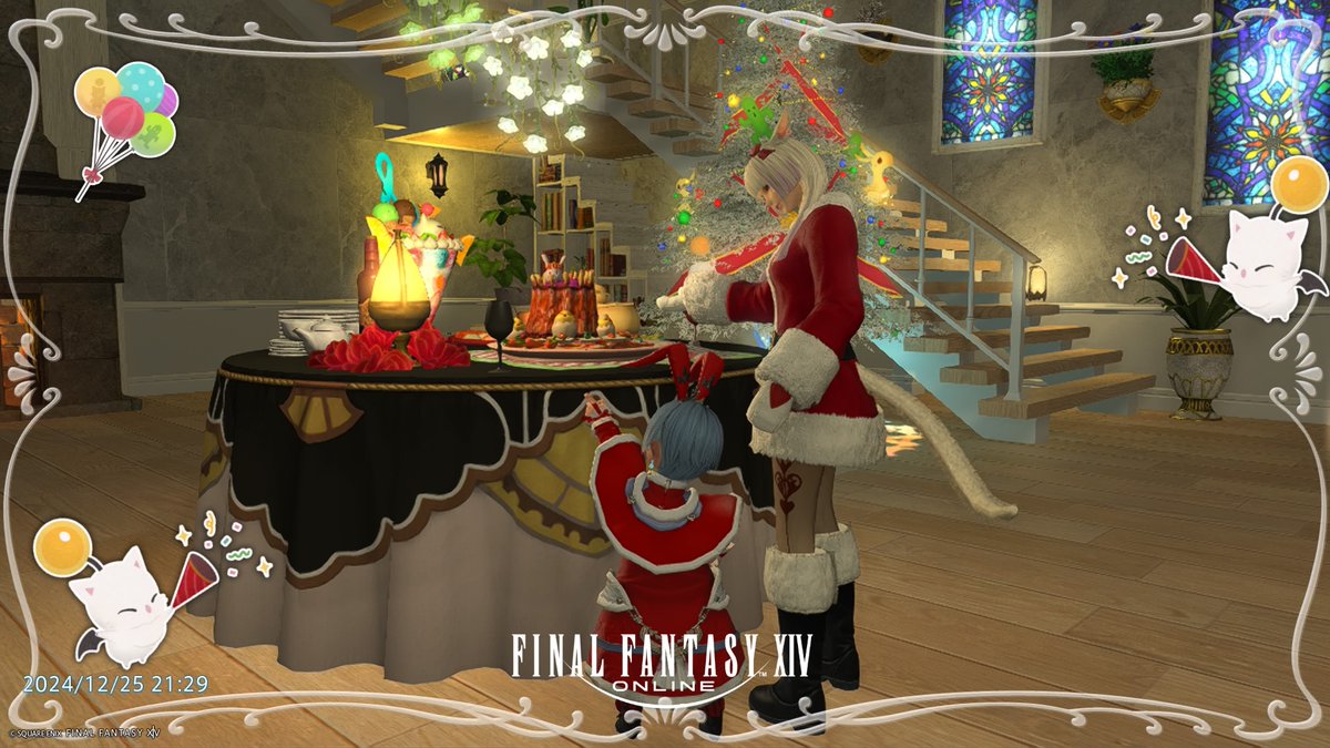 0130Nya's tweet photo. ぐれんちゃんとメリクリー🎉✨😆✨🎊
#FF14 ハウジング
#FF14クリスマス https://t.co/kFEXgD6DDz