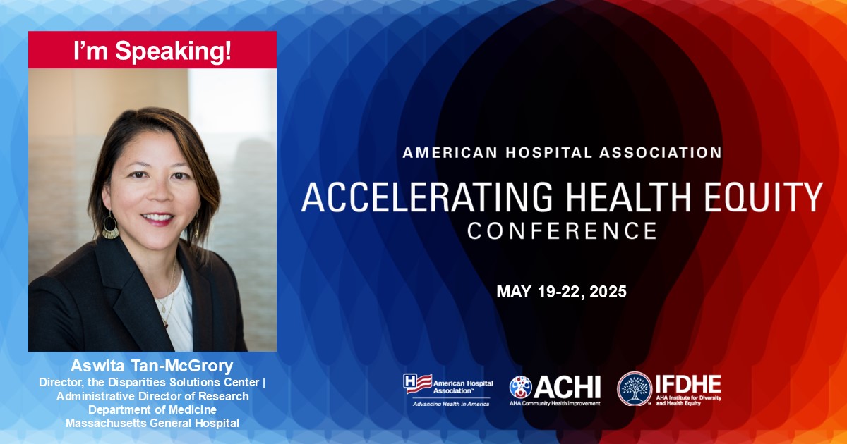 Disparities Solutions Center (@mghdisparities) on Twitter photo Join <a href="/IFD_AHA/">Institute for Diversity and Health Equity</a>, <a href="/communityhlth/">AHA Community Health Improvement (ACHI)</a> and over 1,000 #HealthEquity leaders at the 2025 #HealthEquityConf in Atlanta, where Aswita Tan-McGrory <a href="/atanmcgrory/">Aswita Tan-McGrory</a> will be speaking! Learn more about the conference and register: ow.ly/ZBPI50Uv93T Join <a href="/IFD_AHA/">Institute for Diversity and Health Equity</a>, <a href="/communityhlth/">AHA Community Health Improvement (ACHI)</a> and over 1,000 #HealthEquity leaders at the 2025 #HealthEquityConf in Atlanta, where Aswita Tan-McGrory <a href="/atanmcgrory/">Aswita Tan-McGrory</a> will be speaking! Learn more about the conference and register: ow.ly/ZBPI50Uv93T