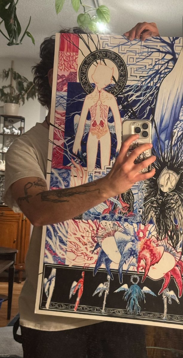 I never posted an update on my top surgery (this painting was my surgery project) — here I am about 2 months post op. I am so happy. I carry myself differently. I feel new every day. Thank you, thank you, thank you, thank you