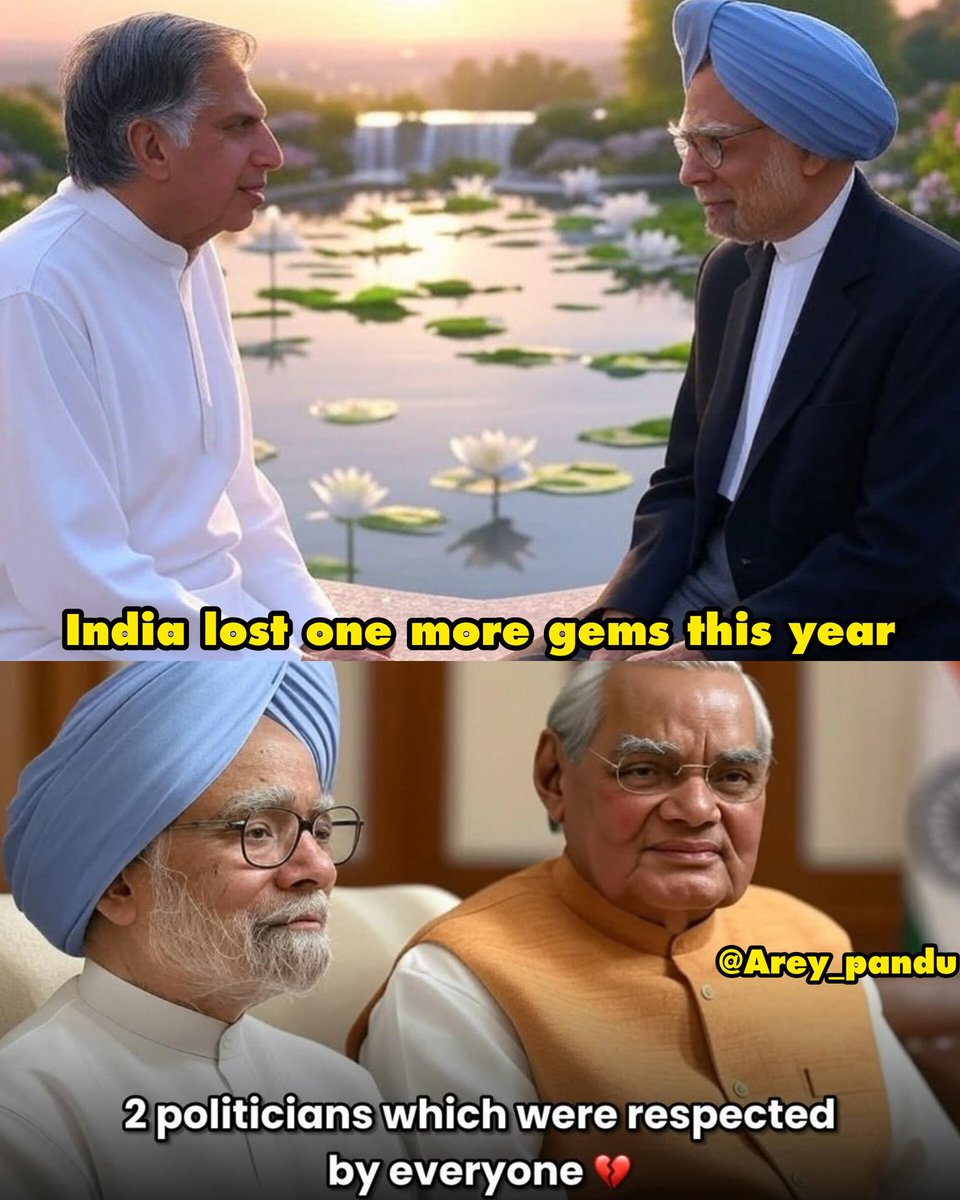 fasakbosss's tweet photo. We miss you sir 
#manmohansingh garu 
#ratantata 
#atalbiharivajpayee https://t.co/gnnYYcdSSW