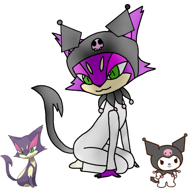 ScenieCabbie's tweet photo. Purrloin as Kuromi 😺😈🦋🐰💀✨💜💚💛💗🖤🤍🩷
#Purrloin #Kuromi #RemindSelf #PNG #DigitalArt #TomboyGirl #BadassGirl #RebelGirl #HotGirl #DemonButterflyCat #RabbitCat #Pokèmon #Sanrio #Cosplay #TracingArt #FixingArt #Gijinka #Feral #Crossover #ButterflyDemonRabbitCat #CutieGirl https://t.co/4Sivc89OKn