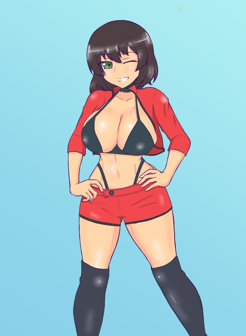 #ホシノ生誕祭2024 #星野慶子生誕祭2024 #ガルパン ホシノ先輩お誕生日おめでとうございます服装はレースクイーン風で 