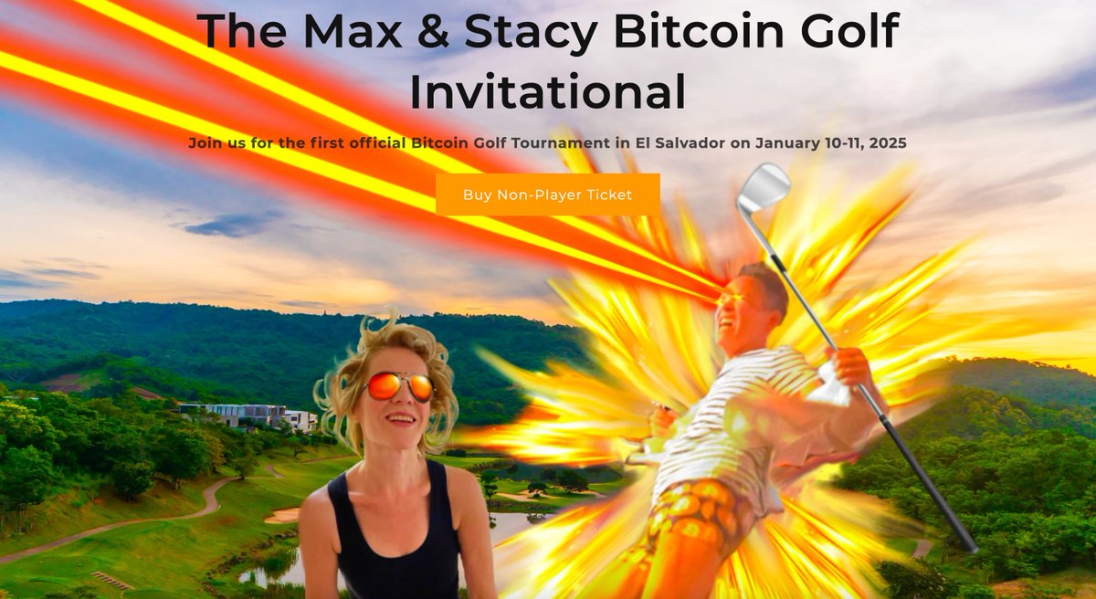 🇸🇻EL SALVADOR'S FIRST BITCOIN GOLF INVITATIONAL IS JUST TWO WEEKS AWAY!!

Big names from the world of bitcoin and golf will meet on the green in El Salvador on 10 &amp; 11 January 2025 for epic good times as well as some fierce competition for a hole in one bitcoin as well as two
