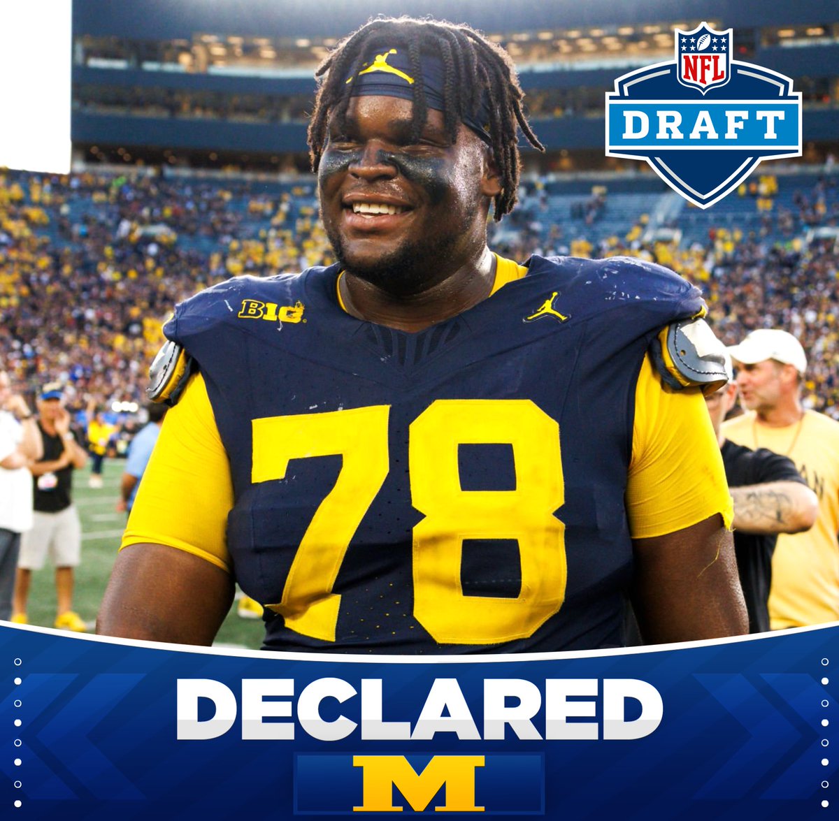 uofmcoverage's tweet photo. BREAKING: Michigan DT Kenneth Grant has declared for the 2025 NFL Draft #GoBlue https://t.co/HBpNEA02VR